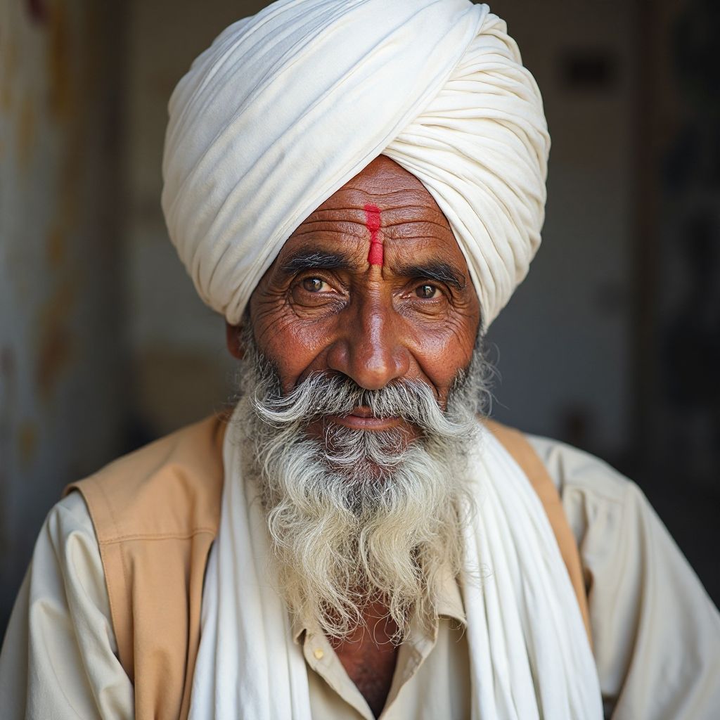 ਦਵਿੰਦਰ ਸਿੰਘ ਬਰਾੜ ਸਫੇਦ ਪਗੜੀ ਪਹਿਨੇ ਸ਼ਾਂਤੀ ਨਾਲ ਮੁਸਕਰਾ ਰਹੇ ਬਜ਼ੁਰਗ ਸਿੱਖ ਆਦਮੀ